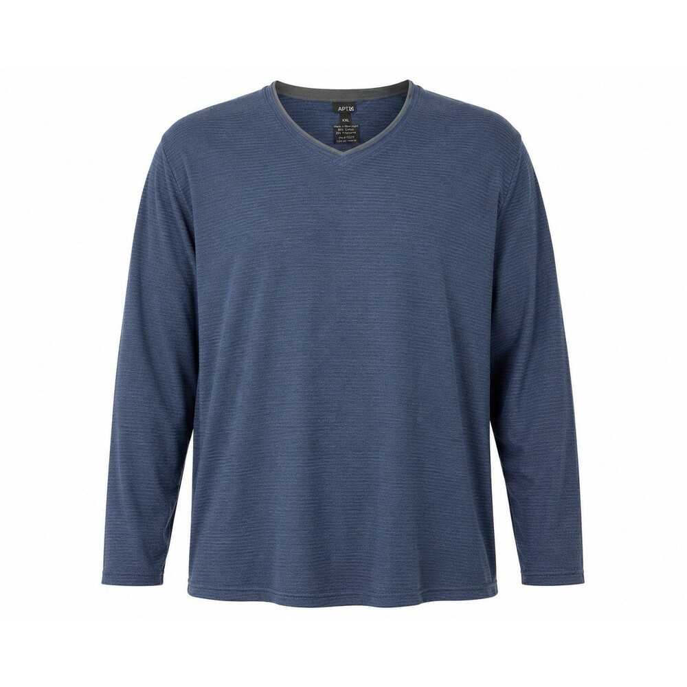 Apt. 9 Mens XXL Blue V Neck Sweater Knit Pullover Long Sleeve Soft Casual